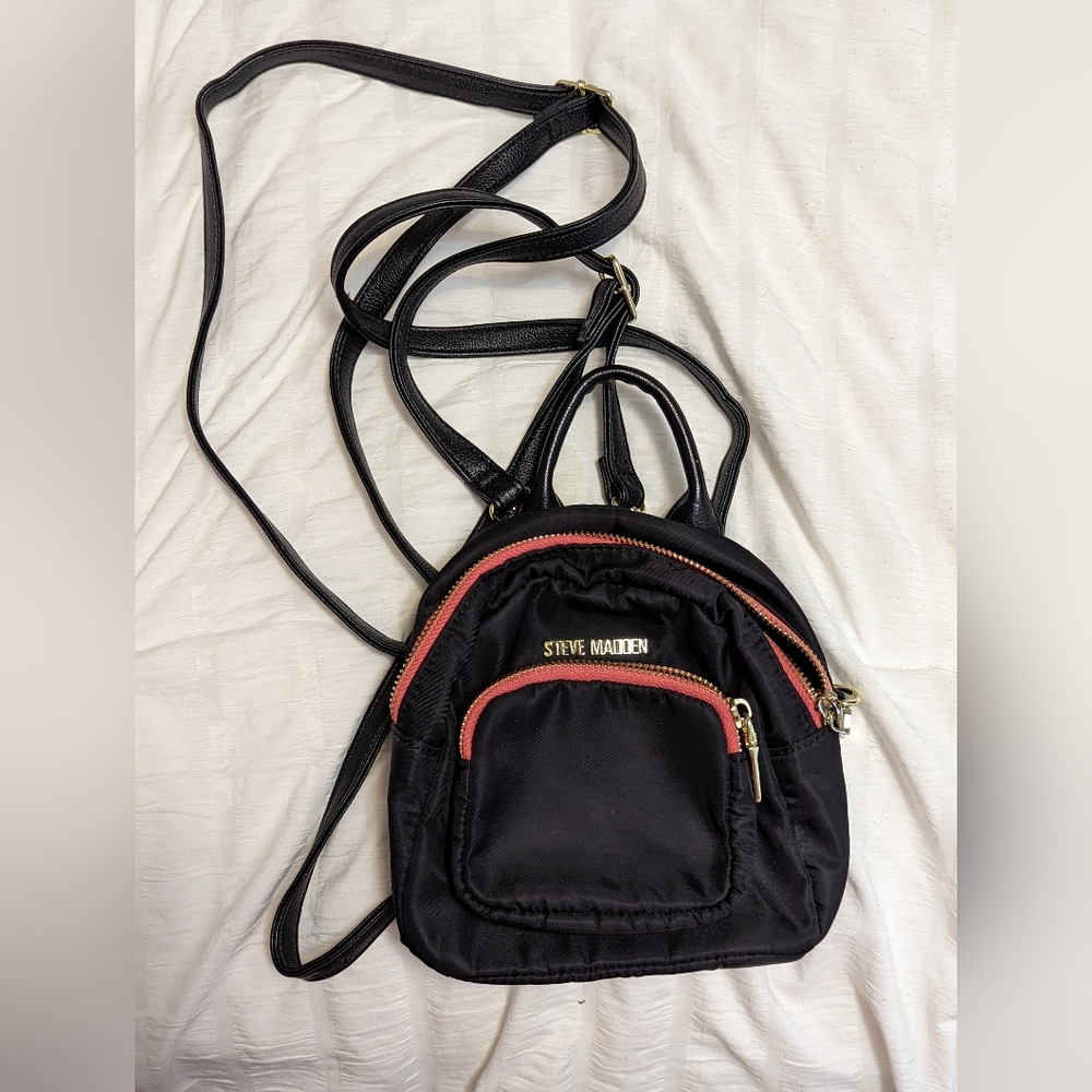 Steve Madden Mini backpack purse Black and Pink